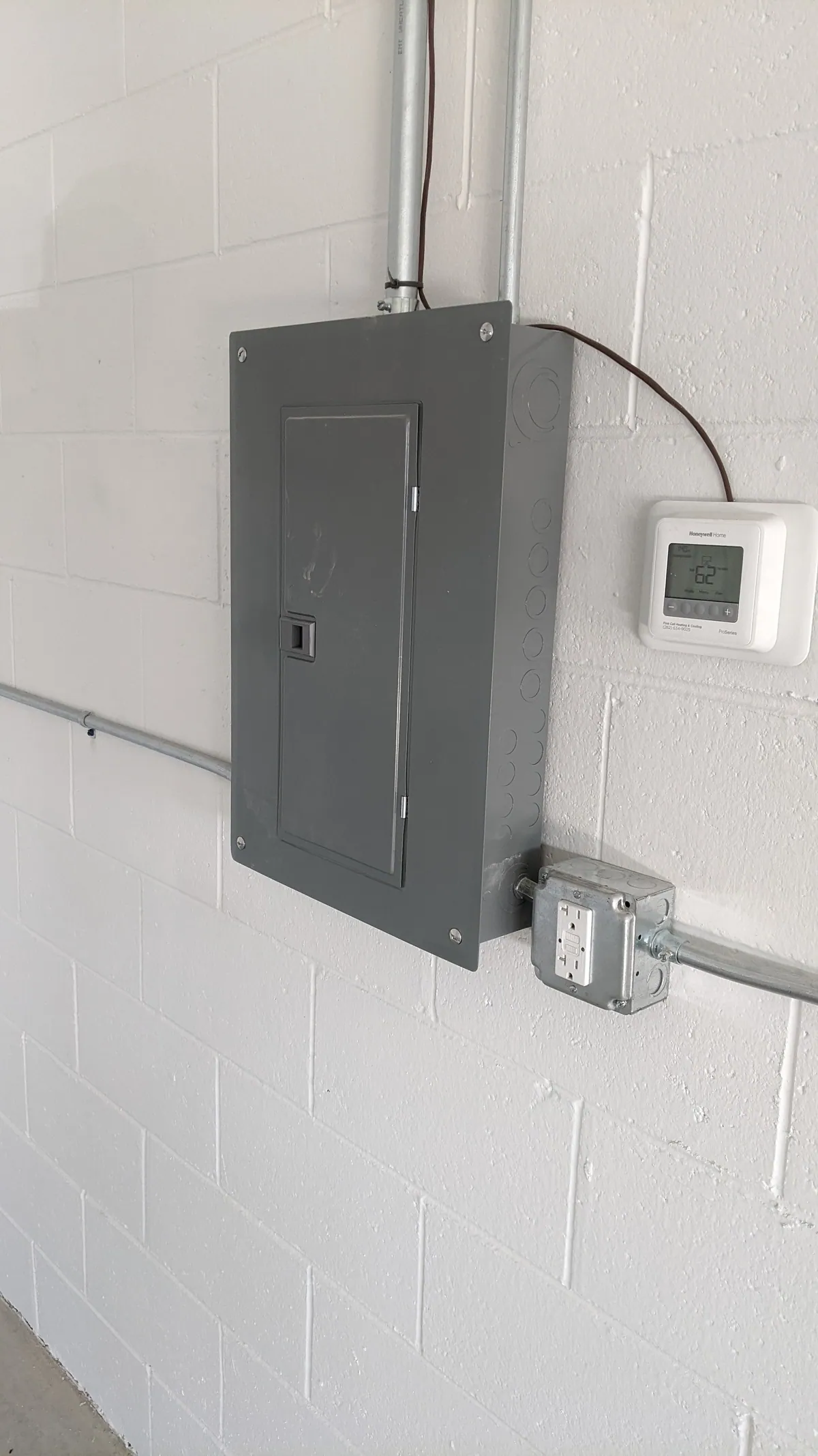 New electrical panel installed in the buildout space